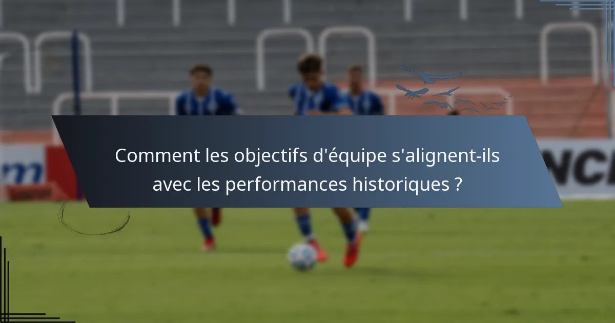 Comment les objectifs d'équipe s'alignent-ils avec les performances historiques ?