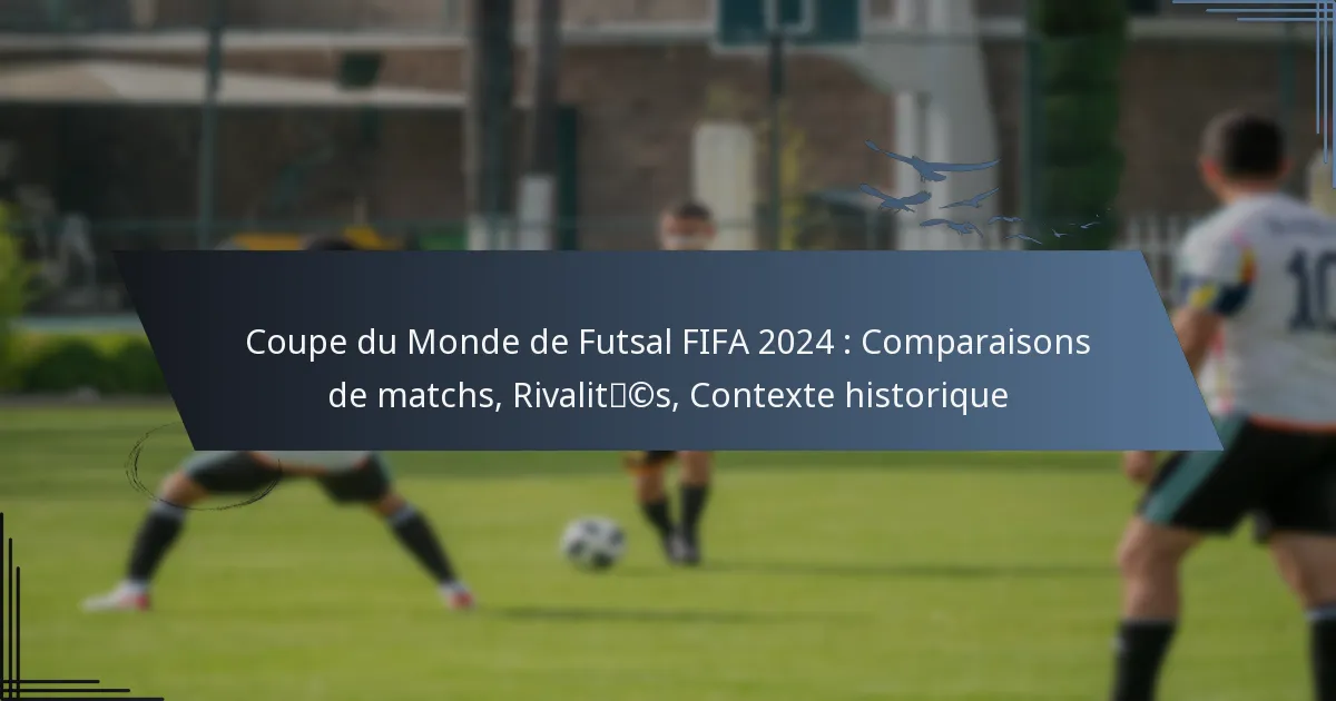 Coupe du Monde de Futsal FIFA 2024 : Comparaisons de matchs, Rivalités, Contexte historique