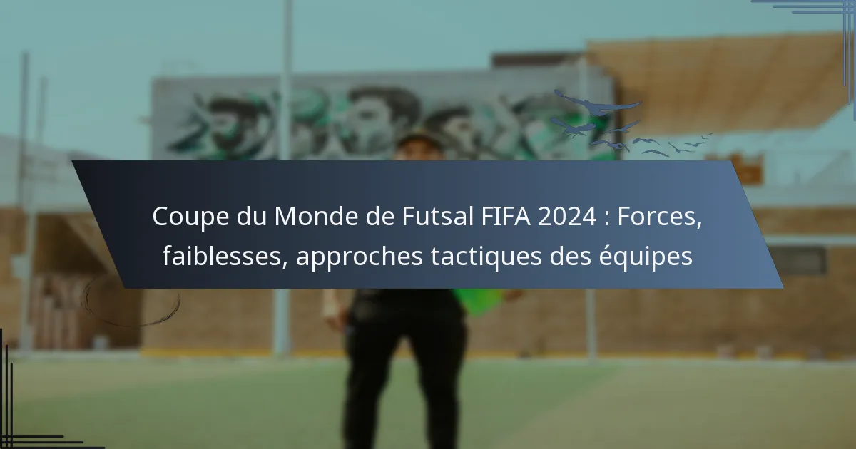 Coupe du Monde de Futsal FIFA 2024 : Forces, faiblesses, approches tactiques des équipes