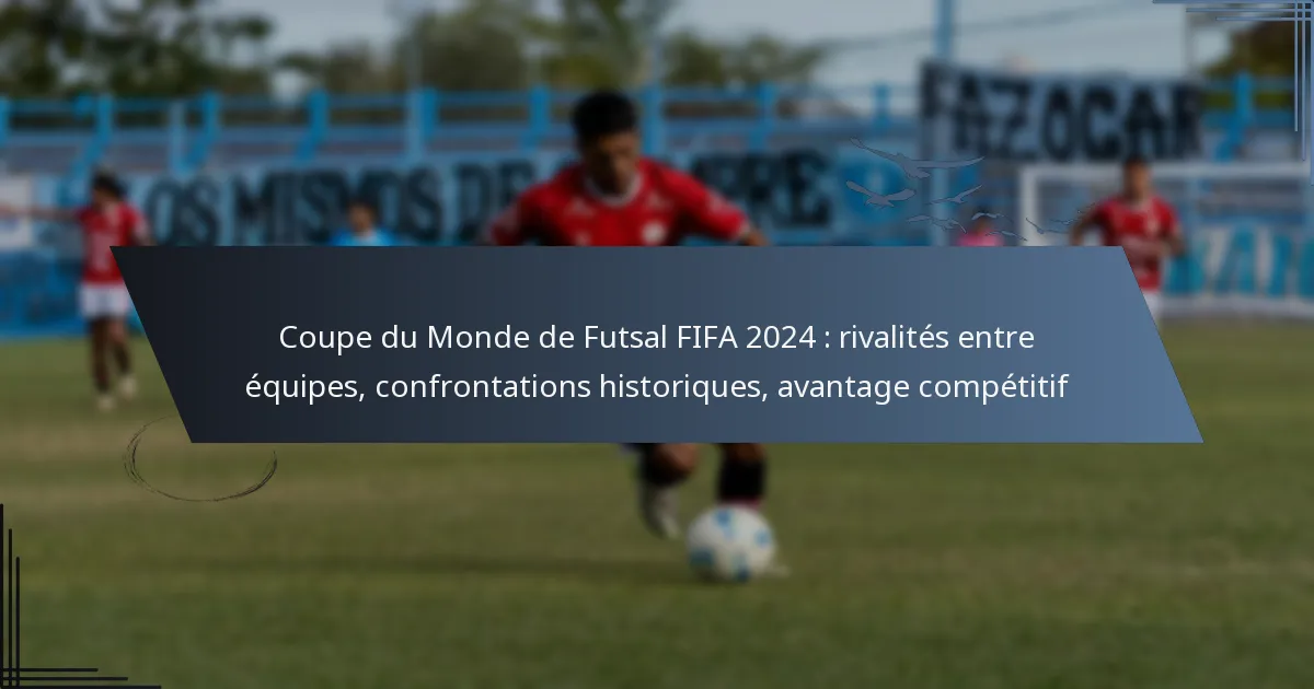 Coupe du Monde de Futsal FIFA 2024 : rivalités entre équipes, confrontations historiques, avantage compétitif